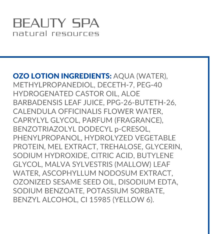 OZO LOTION Озонированный реминерализующий тоник для всех типов кожи BEAUTY SPA OZO LOTION, 500 мл 