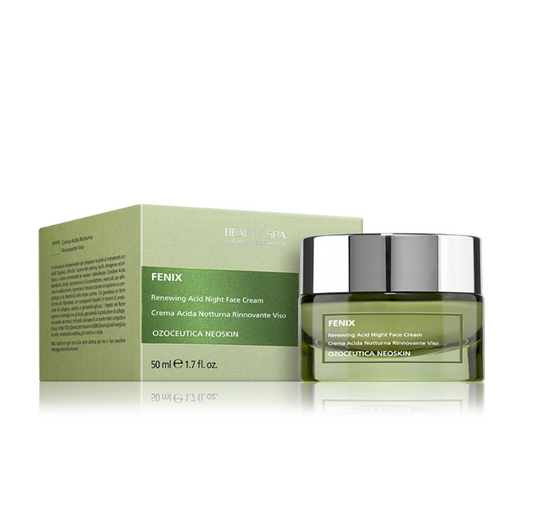 FENIX – Intensiv erneuernde Nachtcreme mit Säuren & Bio-Ozon, pH 4,0, 50 ml – Wirkstoff-Serum für Hautpflege, Anti-Aging & Regeneration